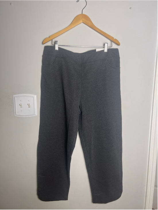 Soft Surroundings Pants - Soft Surroundings Gray Straight Leg Ankle Pants Womens XL 18 Pull On Knit Stretc